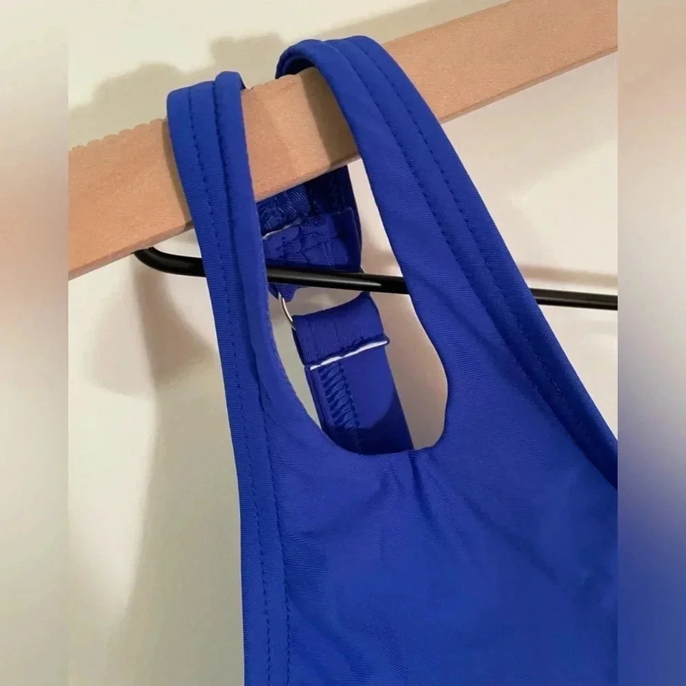 Lands’ End Chlorine Resistant 1 or 2 Shoulder Strap Blue Swim Top, Sz XS 2-4